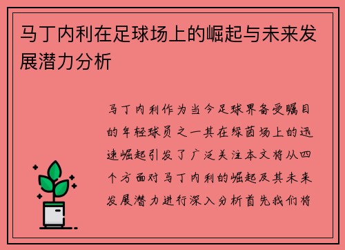 马丁内利在足球场上的崛起与未来发展潜力分析